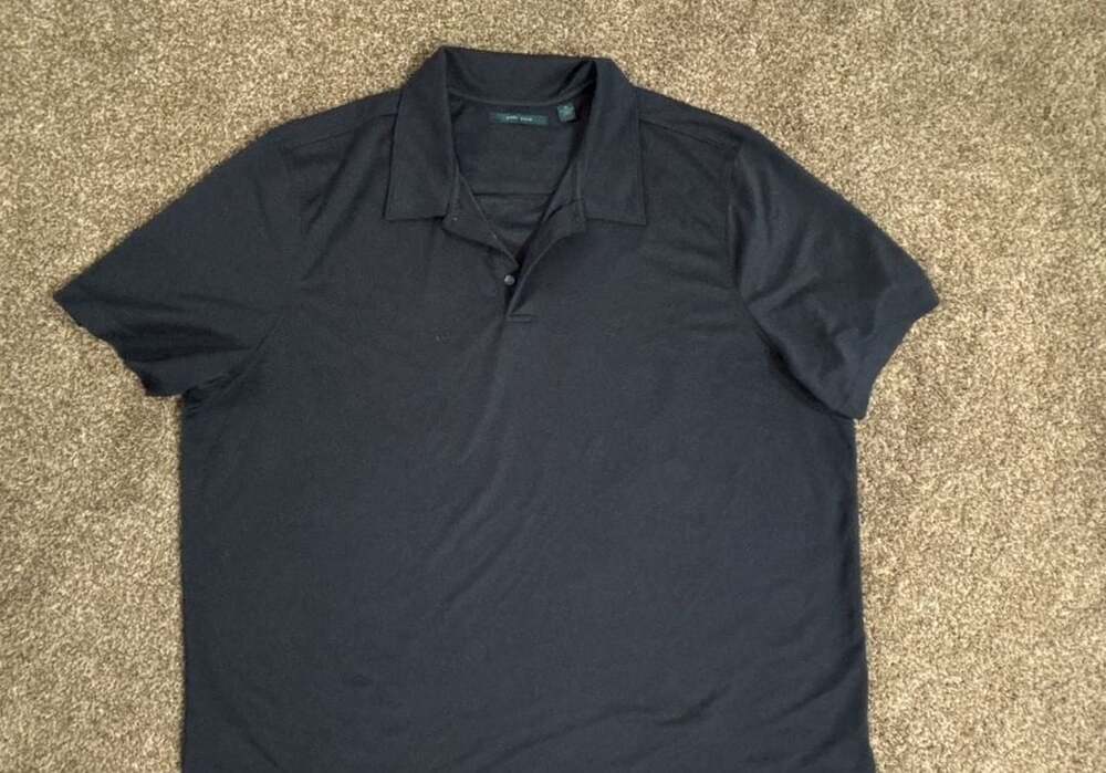 Perry Ellis Polo Shirt Size 4X Navy Short Sleeve Collared Polyester
